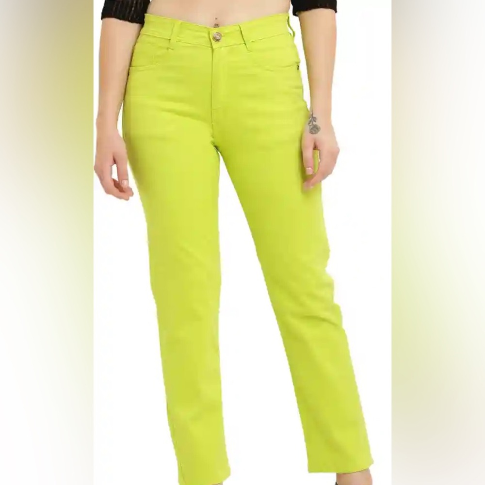 Zara Neon Green/Yellow Jean Pants